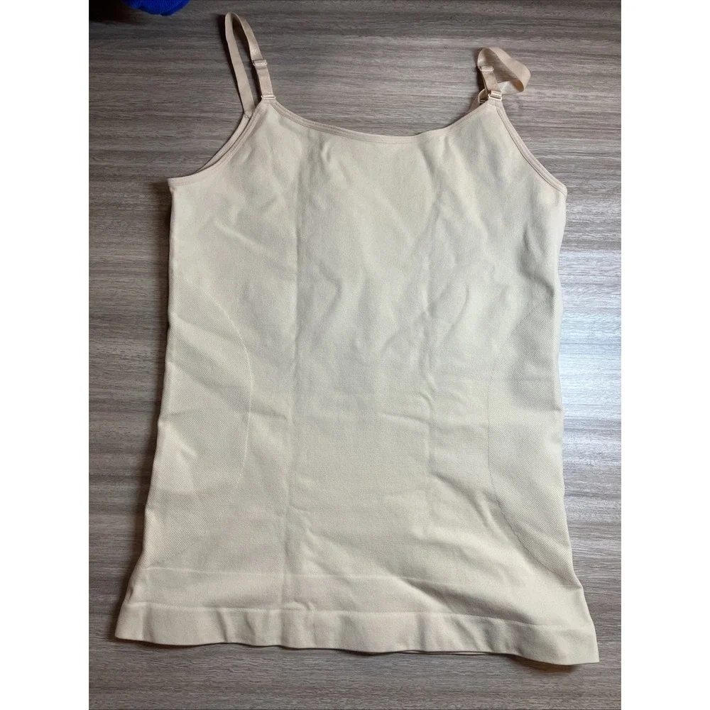 Shapewear Tank Top Camisole 3XL Beige Nylon Spandex Tummy Control Slimming - Picture 3 of 4